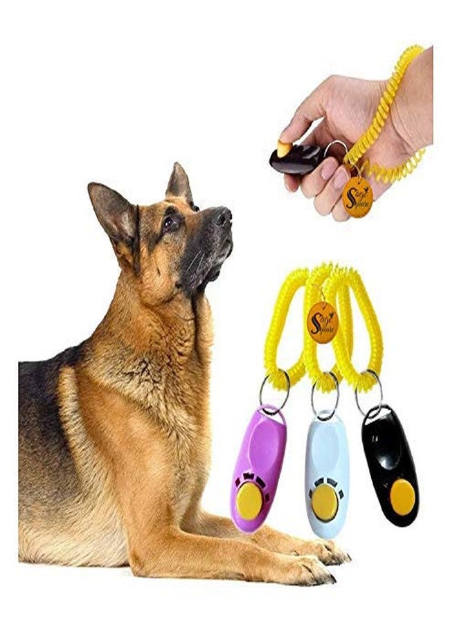 Sage Square Dog Training Clicker with Wrist Strap - Big Button Clicker for Effective Behavioral Training, Perfect for Dogs, Cats, Birds - Color May Vary, for Effective Behavioral Training (Pack of 3) - Image 1
